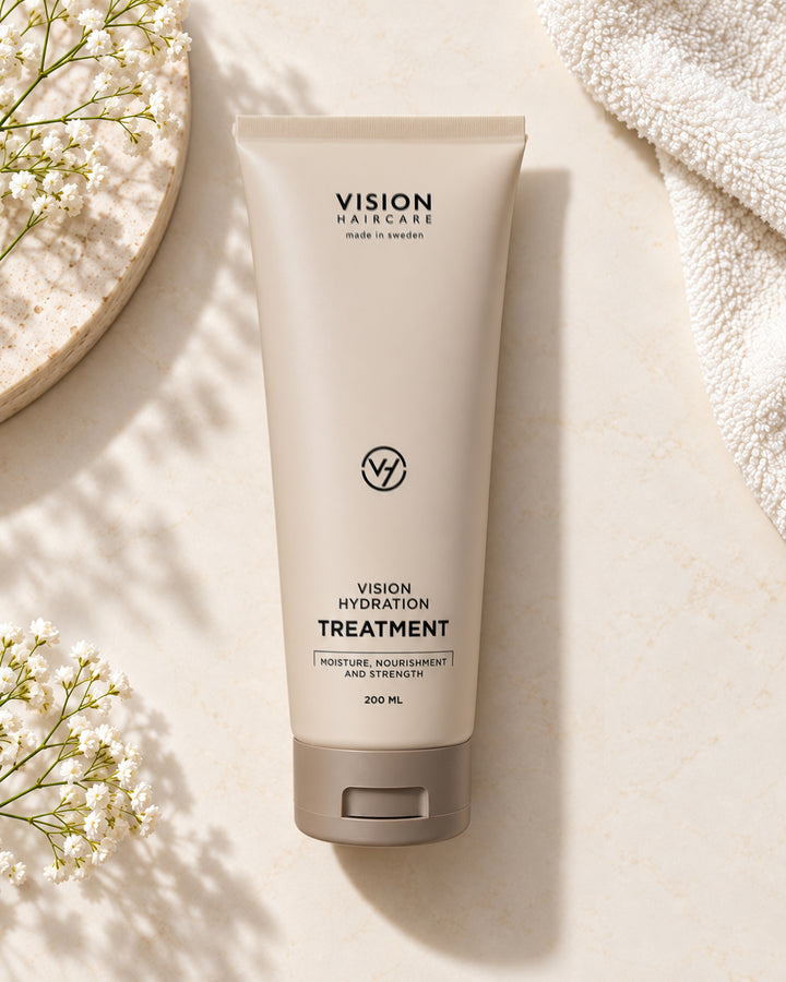 Vision Haircare Hydration Treatment Mask 200 ml – återfuktande hårinpackning med hyaluronsyra och aloe vera för torrt hår.