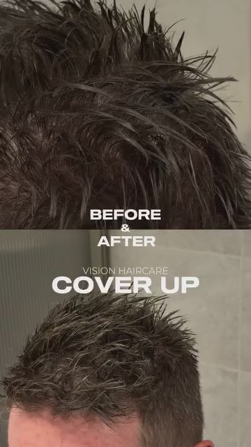 Vision Haircare Cover Up Black – färgspray som täcker grå utväxt i svart hår
